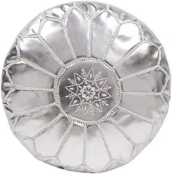 KRAFTIZAN Moroccan Leather Pouf Ottoman Foot Rest – Handmade Ottoman Leather Pouf – Genuine Leather Boho Round Ottoman Pouf Crafted By Moroccan Artisans – 21 X 13 Inch (Tan Brown, Unstuffed) -Best Furniture Store 41hXU1Z0PvL. AC