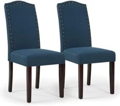 LSSPAID Dining Chairs Set Of 4, High Back Fabric Upholstered Parsons Dining Room Chairs, Nail Head Trim Dining Chair, Turquoise -Best Furniture Store 41halCZ0EL. AC