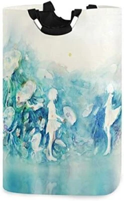 Kaariok Cute Pig Ballerina Tutu Unicorn Cartoon Star Purple Animal Laundry Hamper With Handles Waterproof Collapsible Storage Basket Large Dirty Clothes Bin For Laundry Room, 22.7 Inches -Best Furniture Store 41hdn49eySL. AC