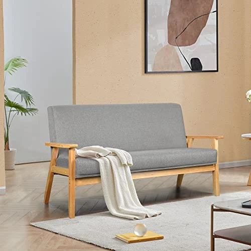Homajor Small Loveseat,Loveseat Sofa,Small Couches For Small Spaces,Sofa Couch,Fabric Loveseat Sofa Couch For Living Room Bedroom,Grey 6 Homajor Small Loveseat,Loveseat Sofa,Small Couches For Small Spaces,Sofa Couch,Fabric Loveseat Sofa Couch For Living Room Bedroom,Grey - Image 6