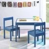 Olive & Opie Gibson 3-Piece Dry Erase Kids Table & Chair Set, Blue