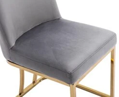 VESCASA Velvet Upholstered Dining Chairs With Back, Mid Century Modern Dining Chairs With Gold Metal Frame For Dining Room, Restaurant, Kitchen, Set Of 4, Grey -Best Furniture Store 41iCumtrAiL