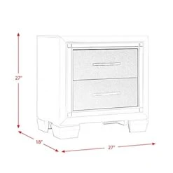 Picket House Furnishings Glamour Nightstand Modern/Contemporary/Champagne/Solid Wood And Plywood Framing -Best Furniture Store 41iL44QglUL