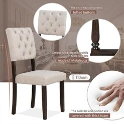 Mojay 6-Piece Rectangular Espresso Wood Dining Table Set With 4 Upholstered Chairs And Bench For Kitchen And Dining Room 19 Mojay 6-Piece Rectangular Espresso Wood Dining Table Set With 4 Upholstered Chairs And Bench For Kitchen And Dining Room -Best Furniture Store 41iUyp3PzyL