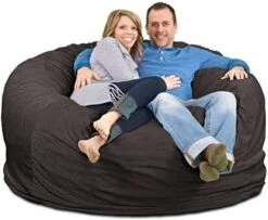 ULTIMATE SACK 6000 (6 Ft.) Bean Bag Chair Cover In Multiple Colors: Cover ONLY. (6000, Navy Suede) -Best Furniture Store 41imaeEfaIL. AC