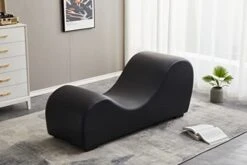 TALEWEO Yoga, Stretching, Relaxation Modern Faux Leather Living Room Curved Chaise Lounge, Large, Black 10 TALEWEO Yoga, Stretching, Relaxation Modern Faux Leather Living Room Curved Chaise Lounge, Large, Black -Best Furniture Store 41is5joPEnL