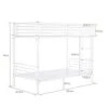 Bonnlo Twin Over Twin Metal Bunk Bed With Ladder And Safety Rails Easy Assembly Sturdy Bed Frame For Kids Teens Adult Dorm Bedroom Furniture, White