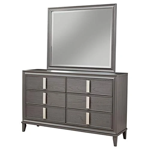 2 Piece Set With Wood 6-Drawer Dresser & 5-Drawer Chest In Dark Gray 3 2 Piece Set With Wood 6-Drawer Dresser & 5-Drawer Chest In Dark Gray - Image 3