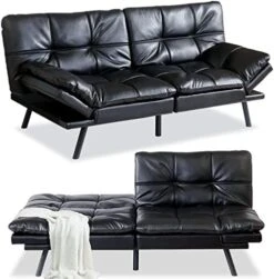 Opoiar Faux Leather Sleeper Sofa,Memory Foam Futon Sofa Bed,Foldable Couch Sleeper,Compact Sofa Padded With Metal Legs, Modern Convertible Loveseat Sofa For Living Room,Apartment,Studio,Brown 13 Opoiar Faux Leather Sleeper Sofa,Memory Foam Futon Sofa Bed,Foldable Couch Sleeper,Compact Sofa Padded With Metal Legs, Modern Convertible Loveseat Sofa For Living Room,Apartment,Studio,Brown -Best Furniture Store 41j9Tu b6GL. AC