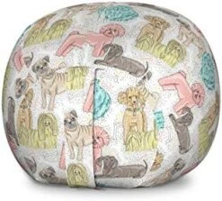 Ambesonne Zebra Print Storage Toy Bag Chair, Striped Zebra Animal Print Nature Wildlife Inspired Simplistic Illustration, Stuffed Animal Organizer Washable Bag, Small Size, White Charcoal -Best Furniture Store 41jD iIv3lL. AC