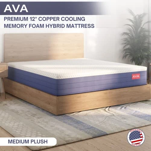 Twin Mattress 12 Inch | 100% Fiberglass-Free | Hybrid Foam QuadCoil System With Edge Support | Cooling Copper Bead Memory Foam Ventilated Top Layer | 100% USA Made | Twin Mattress In A Box 2 Twin Mattress 12 Inch | 100% Fiberglass-Free | Hybrid Foam QuadCoil System With Edge Support | Cooling Copper Bead Memory Foam Ventilated Top Layer | 100% USA Made | Twin Mattress In A Box - Image 2