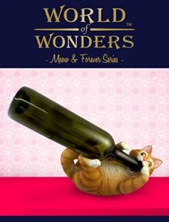 World Of Wonders Orange Tabby Cat Decorative Wine Bottle Holder | Wine Bottle Holder For Cabinet | Cat Mom Wine Accessories | Cat Statues Resin Table Top Wine Holders - 9" -Best Furniture Store 41jpvFg9J9L