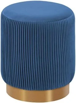Duhome Modern Round Velvet Ottoman Footrest Vanity Stool Gray -Best Furniture Store 41jtx3YjNOL. AC