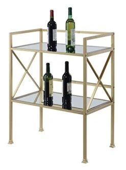 Convenience Concepts Gold Coast Bar Hall Table, Mirror / Gold Frame -Best Furniture Store 41juOnERRUL