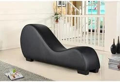 Kingway Furniture Kolar Faux Leather Yoga Chaise Lounge Chair, Relaxation, Streching, In Black -Best Furniture Store 41jzuGdvAcS. AC