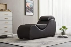 TALEWEO Yoga, Stretching, Relaxation Modern Faux Leather Living Room Curved Chaise Lounge, Large, Black 14 TALEWEO Yoga, Stretching, Relaxation Modern Faux Leather Living Room Curved Chaise Lounge, Large, Black -Best Furniture Store 41k6cAjNGaL. AC