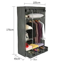 N/A Non-Woven Cloth Wardrobe Baby Storage Cabinet With Drawer Bedroom Furniture (Color : D)
