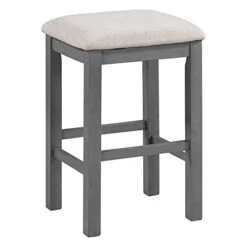 GLANZEND Multipurpose Set With 3 Upholstered Stools, Easy To Assemble, Table Weight Capacity 350 LBS, For Living, Guest Room, Home Bar, Kitchen, Gray -Best Furniture Store 41kb2X9TGzL