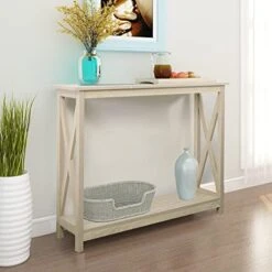 Rainbow Sophia Console Table Entryway Table Sofa Table, Modern Farmhouse Wood Console Table With 2-Tier Storage, 39 Inch, White Oak -Best Furniture Store 41lM7Vg BL. AC
