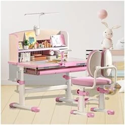 Kids Desk And Chair, Height Adjustable Children School Study Desk With 0-60° Tilt Desktop, Built-in Bookshelf, For 3-18 Year Old Kids Bedroom Furniture, Easy To Scrub Graffiti Painting Desktop ( Color 16 Kids Desk And Chair, Height Adjustable Children School Study Desk With 0-60° Tilt Desktop, Built-in Bookshelf, For 3-18 Year Old Kids Bedroom Furniture, Easy To Scrub Graffiti Painting Desktop ( Color -Best Furniture Store 41lT5 v5PsL. AC