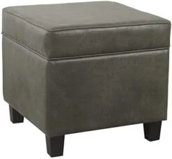 Homepop Home Decor | K7342-F2067 | Classic Square Storage Ottoman With Lift Off Lid | Ottoman With Storage For Living Room & Bedroom, Cream Woven -Best Furniture Store 41lU8Zo0kOL. AC