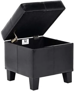 FIRST HILL FHW Living Storage Ottoman, Small, Black -Best Furniture Store 41lfrGWqzL. AC