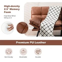 BDYLSF Convertible Futon Sofa Bed Memory Foam Couch Sleeper W/Adjustable Armrest Brown -Best Furniture Store 41lg1b2s05L
