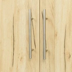 Modern Wardrobe Closet With Hanging Rod Wardrobe,High Wardrobe And Kitchen Cabinet With 2 Doors And 3 Partitions To Separate 4 Storage,Oak -Best Furniture Store 41lnx7ZoUZL