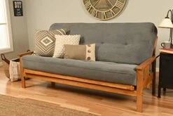 Kodiak Furniture Monterey Futon Set, No Drawers, With Butternut Base And Marmont Thunder Mattress