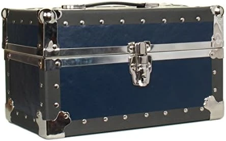 Summer Camp And College Dorm Mini Storage Trunk Organizer Keepsake Box Treasure Chest Footlocker Size 14" L X 8" H X 8" W Light Blue 9 Summer Camp And College Dorm Mini Storage Trunk Organizer Keepsake Box Treasure Chest Footlocker Size 14" L X 8" H X 8" W Light Blue - Image 9