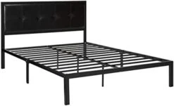 Cherie Faux Leather Classic Platform Bed Frame With Steel Support Slats, Queen 9 Cherie Faux Leather Classic Platform Bed Frame With Steel Support Slats, Queen -Best Furniture Store 41mBW8D3L4L. AC