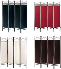 Legacy Decor 4 Panel Metal And Woven Fabric Room Divider With Two Way Hinges White Color -Best Furniture Store 41mDBWw8b2L. AC 1