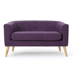 Christopher Knight Home Bridie Mid-Century Modern Loveseat, Muted Purple Fabric