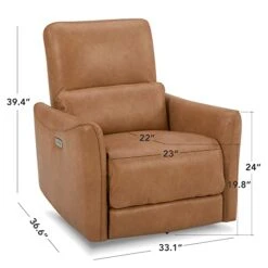 CHITA Power Recliner Swivel Glider, Upholstered Faux Leather Living Room Reclining Sofa Chair With Lumbar Support, Cognac Brown 15 CHITA Power Recliner Swivel Glider, Upholstered Faux Leather Living Room Reclining Sofa Chair With Lumbar Support, Cognac Brown -Best Furniture Store 41mHuIElcBL