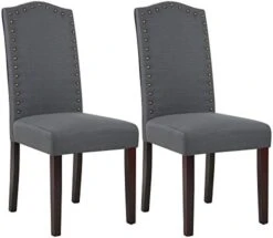 LSSPAID Dining Chairs Set Of 4, High Back Fabric Upholstered Parsons Dining Room Chairs, Nail Head Trim Dining Chair, Turquoise -Best Furniture Store 41mHvir GYL. AC