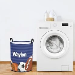 Personalized Laundry Basket Hamper,Ball Sport 11,Collapsible Storage Baskets With Handles For Kids Room,Clothes, Nursery Decor -Best Furniture Store 41mWftqVN7L