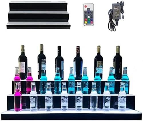 YILIKISS 31 Inch 4 Step LED Lighted Liquor Bottle Display Illuminated Bottle Shelf Home Commercial Bar Shelf Light Changing Shelves With Remote Control,Multiple Colors LED Bar Shelves For Liquor 10 YILIKISS 31 Inch 4 Step LED Lighted Liquor Bottle Display Illuminated Bottle Shelf Home Commercial Bar Shelf Light Changing Shelves With Remote Control,Multiple Colors LED Bar Shelves For Liquor - Image 10