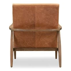 POLY & BARK Rowan Lounge Chair In Full-Grain Pure-Aniline Italian Leather, Set Of 2, Cognac Tan -Best Furniture Store 41n0W4iJaHL