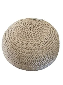 NOORI Home - Premium Luxury 100% Handmade & Handcrafted Cable Style Cotton Knitted Jade Comfortable Pouf, Ottoman, Footrest, Footstool - Beige - 20"x20"x14" 18 NOORI Home - Premium Luxury 100% Handmade & Handcrafted Cable Style Cotton Knitted Jade Comfortable Pouf, Ottoman, Footrest, Footstool - Beige - 20"x20"x14" -Best Furniture Store 41nDXimvSeL