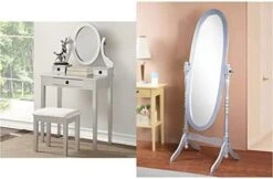 Moniya White Wood Vanity Table And Stool Set (3415WH) Medium 20 Moniya White Wood Vanity Table And Stool Set (3415WH) Medium -Best Furniture Store 41nJQtoiiKL. AC