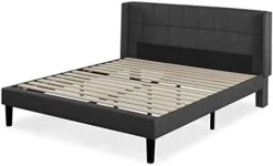 INUS Dori Upholstered Platform Bed Frame With Wingback Headboard / Mattress Foundation / Wood Slat Support / No Box Spring Needed / Easy Assembly, King -Best Furniture Store 41nSluPCj9L. AC 1