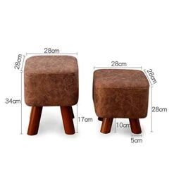 Upholstered Footstool Household Stool Comfortable Technology Cloth Living Room Shoe Bench Solid Wood Legs Bearing 100kg 2 Styles (Color : Brown, Size : 34cm) 11 Upholstered Footstool Household Stool Comfortable Technology Cloth Living Room Shoe Bench Solid Wood Legs Bearing 100kg 2 Styles (Color : Brown, Size : 34cm) -Best Furniture Store 41nUPvwFy8L