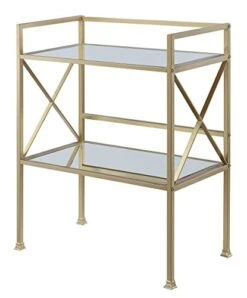 Convenience Concepts Gold Coast Bar Hall Table, Mirror / Gold Frame
