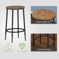 HOMYSHOPY Bar Table Set For 3, 4 Piece Dining Table Set With 3 Stools, Counter Height Kitchen Table Set With 3 Chairs For Breakfast Nook, Living Room And Apartment (Brown) -Best Furniture Store 41nZHId9CpL