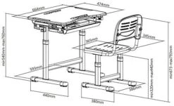 Kids Desk And Chair Set, Functional Children Desk Study Table, Tilted Table Height-Adjustable Desk And Chair Combination With LED Light, Storage Drawers For Boys And Girls, Blue 14 Kids Desk And Chair Set, Functional Children Desk Study Table, Tilted Table Height-Adjustable Desk And Chair Combination With LED Light, Storage Drawers For Boys And Girls, Blue -Best Furniture Store 41nkTrBU8SL