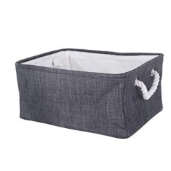 Large Toy Storage Organizer Baskets Laundry Bins With Handle Square Gift Box With Sturdy Rod Clothes Container Decorative Empty Cubes Bag For Home Closet Shelves Baby Nursery Play Room