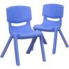 Flash Furniture Whitney 2 Pack Blue Plastic Stackable School Chair With 12" Seat Height