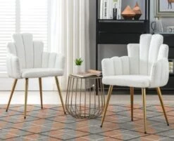 CIMOTA Black Dining Chairs Set Of 2 Velvet Upholstered Comfy Living Room Chairs Modern Finger Shape Back Vanity Chair With Arms For Makeup Room/Bedroom, 2PCS -Best Furniture Store 41oB9q8kDZL. AC