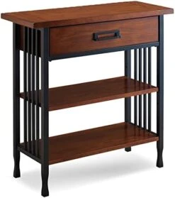 Leick Home Ironcraft Foyer Bookcase With Drawer, Black -Best Furniture Store 41oIm4bVpxL. AC