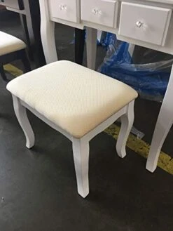 Wood Make-Up Vanity Table Set (White) 7 Wood Make-Up Vanity Table Set (White) -Best Furniture Store 41oOHJUjxYL